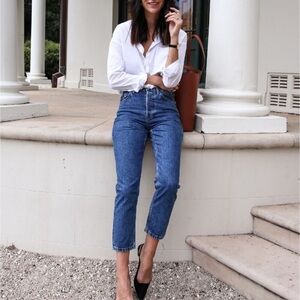 NWT Everlane 90’s Cheeky Straight Leg Organic Cotton Classic Blue Denim Jeans 29